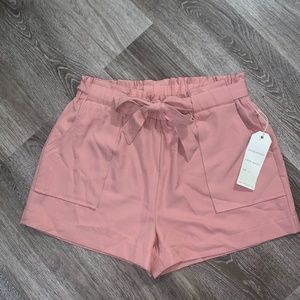 High waisted tie shorts